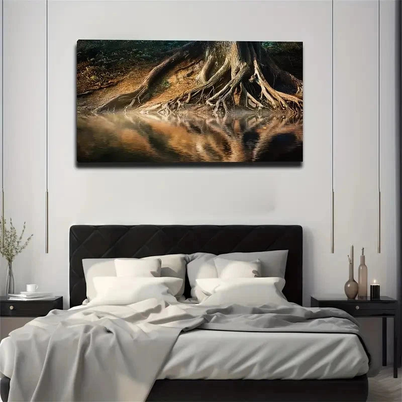 Roots Of Big Trees Wall Art Canvas Office Home Room Framed 120x60cm