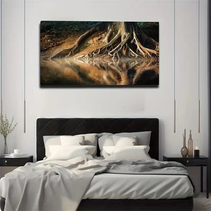 Roots Of Big Trees Wall Art Canvas Office Home Room Framed 120x60cm