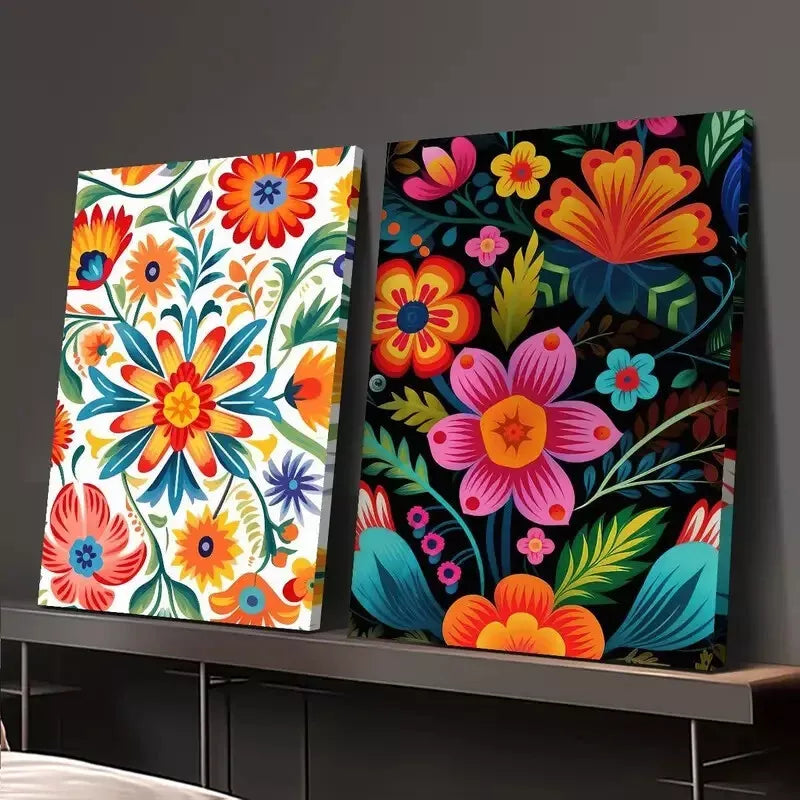 2pcs Decorative Painting, Mexican Canvas Framed 50x75cm - High Quality Print 100% Australian Made Wall Canvas Ready to Hang - Bella Home Decor