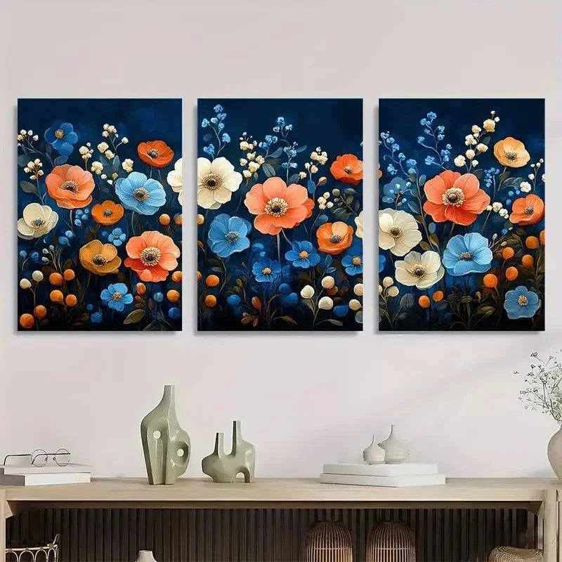 3pcs Abstract Bale Floral Modern Perfect Wall Art Set Canvas Framed 50x70cm - High Quality Print 100% Australian Made Wall Canvas Ready to Hang - Bella Home Decor