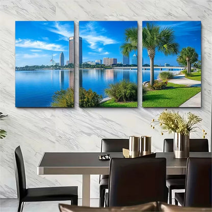 3pcs Jacksonville Florida Landscapes Metal Print Ready to Hang Art