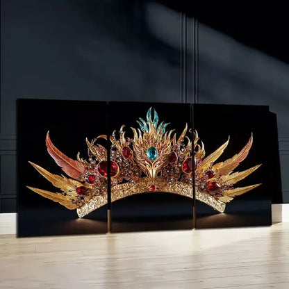 3pcs Decorative Crown Wall Art Canvas Unframed - High Quality Print 100% Australian Made Wall Canvas - Bella Home Decor