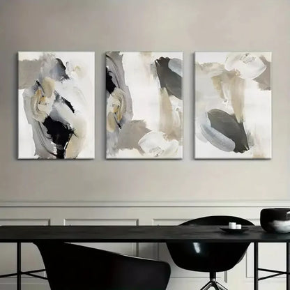 3pcs Black Beige Grey Art Canvas Framed 40x60cm - High Quality Print 100% Australian Made Wall Canvas Ready to Hang - Bella Home Decor