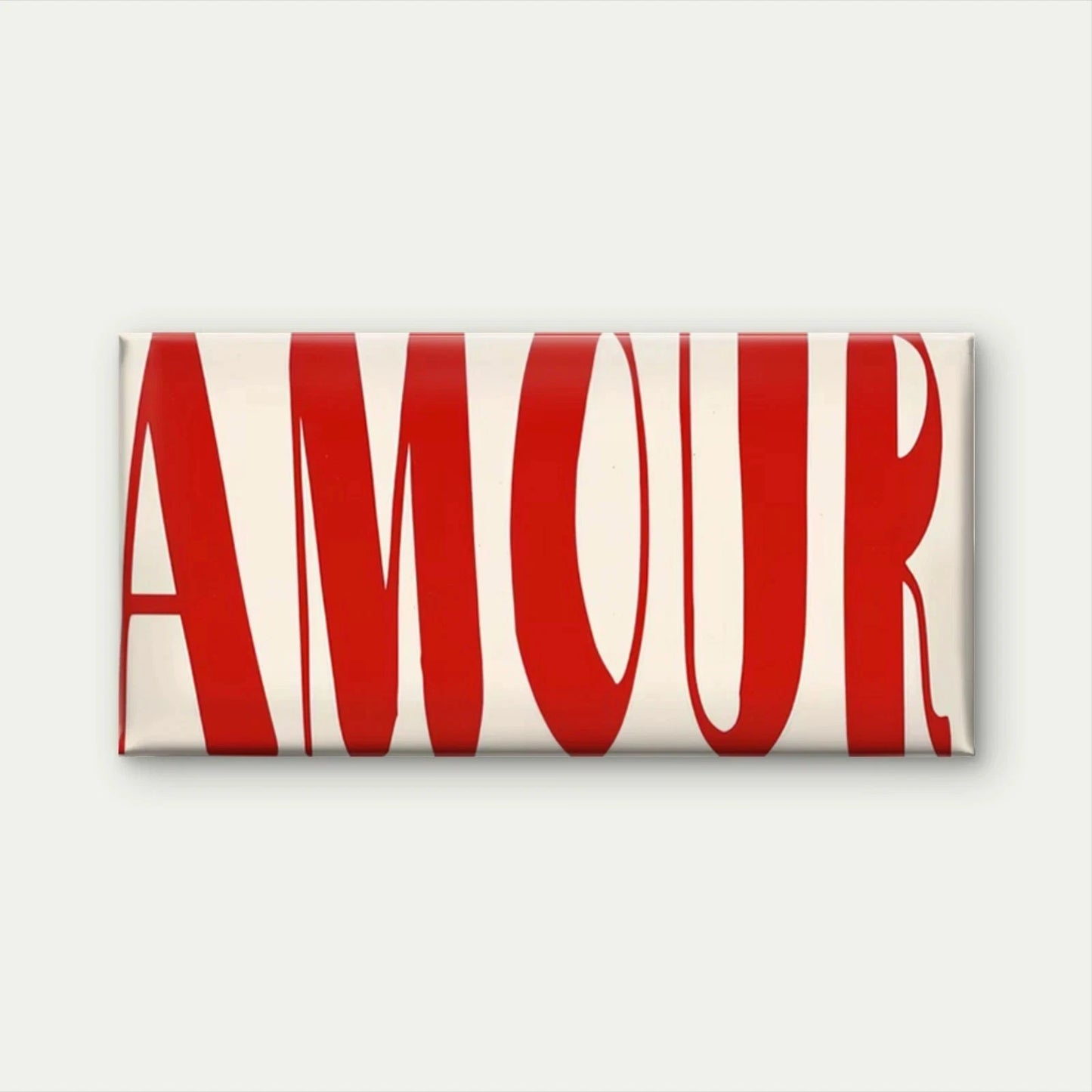 Red Typography "AMOUR" Wall Art Canvas Office Home Room Framed 120x60cm
