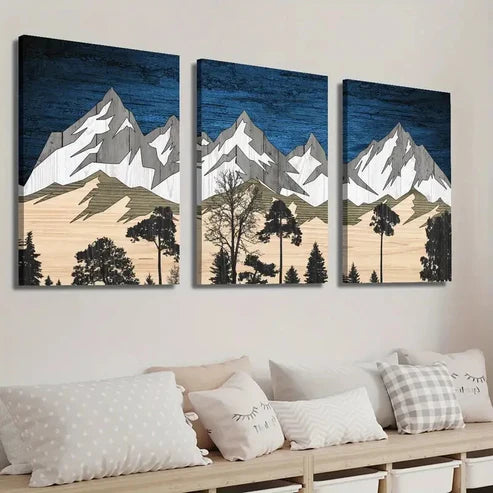 3pcs Mountain Forest Landscape Wall Art Set Canvas Unframed - High Quality Print 100% Australian Made Wall Canvas