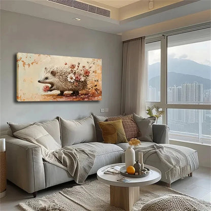 Hedgehog Paw Holding A Bunch Wall Art Canvas Office Home Room Framed 120x60cm