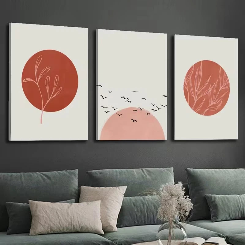 3pcs Japanese Abstract Painting Wall Art Set Canvas Framed 60x90cm – High Quality Print, 100% Australian Made, Ready to Hang