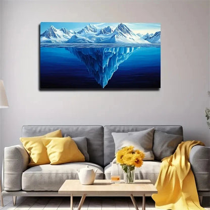 Dark Blue Lake Landscape Wall Art Canvas Office Home Room Framed 120x60cm