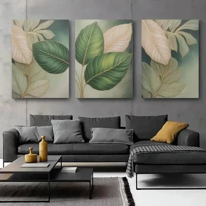 3pcs Green Tones Botanical Print Wall Art Canvas Unframed - High Quality Print 100% Australian Made Wall Canvas