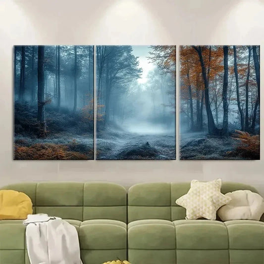 3pcs Woodland Mysterious Nature se Wall Art Set Canvas Framed 50x70cm - High Quality Print 100% Australian Made Wall Canvas Ready to Hang