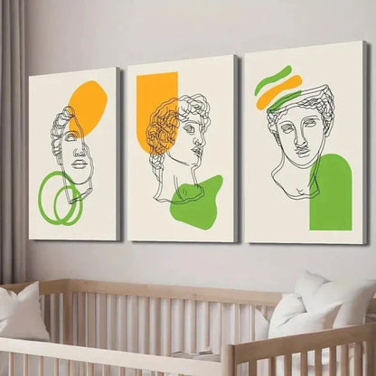 3pcs Modern Ancient Greek Decor Wall Art Set Canvas Unframed - High Quality Print 100% Australian Made Wall Canvas