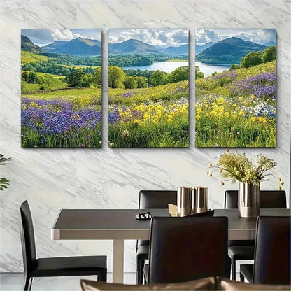 3pcs Botanical Decor Floral Cumbria Perfect Wall Art Set Canvas Framed 50x70cm - High Quality Print 100% Australian Made Wall Canvas Ready to Hang - Bella Home Decor