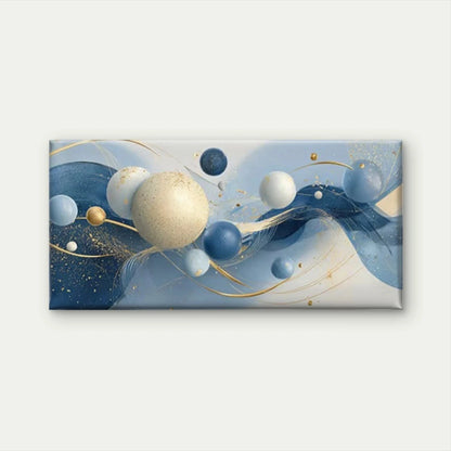 Blue White Golden Beige Wall Art Canvas Office Home Room Framed 120x60cm