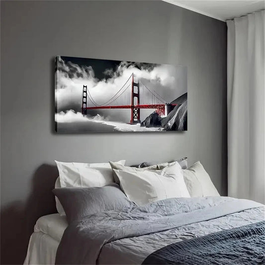 Iconic Golden Gate Bridge Wall Art Canvas Office Home Room Framed 120x60cm