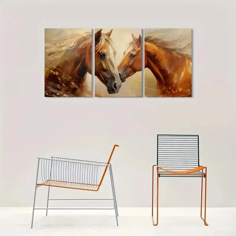 3pcs Abstract Horse Modern Animal Metal Print Ready to Hang Art - Bella Home Decor