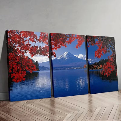 3pcs Mount Fuji Wall Art Set Canvas Framed 60x90cm – High Quality Print, 100% Australian Made, Ready to Hang