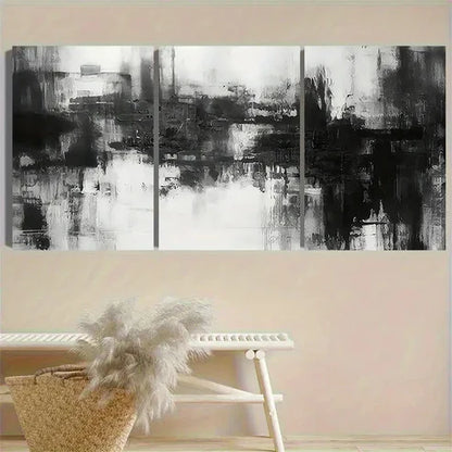 3pcs Monochrome Abstract Painting Wall Art Canvas Unframed - High Quality Print 100% Australian Made Wall Canvas - Bella Home Decor