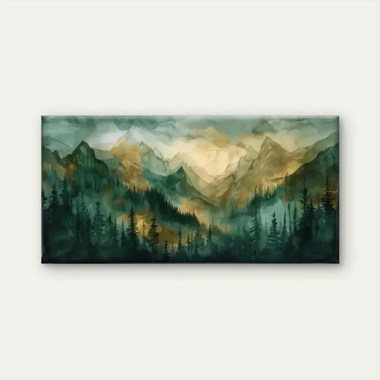 Mountains Trees Forest Wall Art Canvas Office Home Room Framed 120x60cm