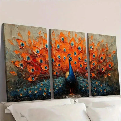 3pcs Abstract Animal Bird Texture Painting P   Wall Art Set Canvas Framed 40x60cm - High Quality Print 100% Australian Made Wall Canvas Ready to Hang - Bella Home Decor