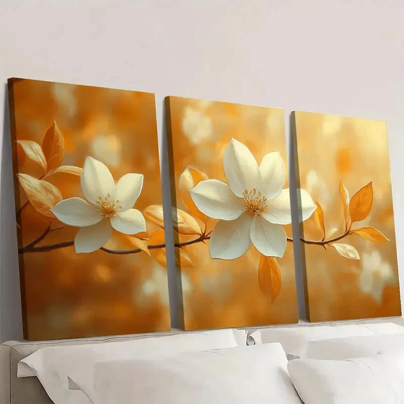 3pcs Jasmine Flower Canvas Print Flower F Wall Art Set Canvas Framed 60x90cm - High Quality Print 100% Australian Made Wall Canvas Ready to Hang