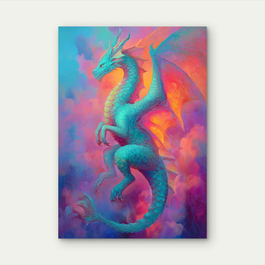 Magical Enchanted Dragon 60x90cm Metal Print Ready to Hang