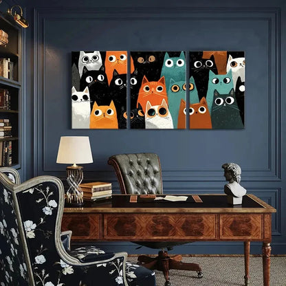 3pcs Colorful Artistic Design Playful Modern Metal Print Ready to Hang Art - Bella Home Decor