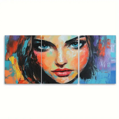 3pcs Abstract Lady Painting Woman Portrait Wall Art Set Canvas Framed 60x90cm - High Quality Print 100% Australian Made Wall Canvas Ready to Hang - Bella Home Decor