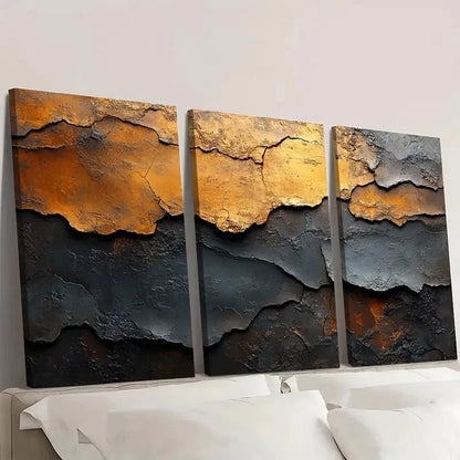 3pcs Textured Painting Brown Abstract BA Wall Art Canvas Wall Art Set Canvas Framed 60x90cm - High Quality Print 100% Australian Made Wall Canvas Ready to Hang