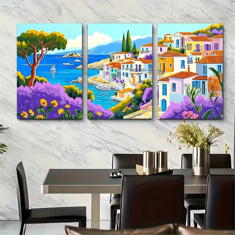 3pcs Samos Greece Travel Metal Print Ready to Hang Art