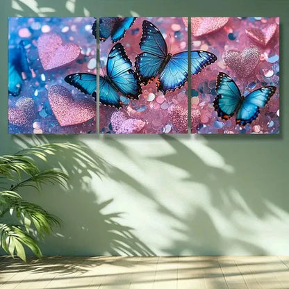 3pcs Splendid Butterfly Painting Wall Art Set Canvas Unframed - High Quality Print 100% Australian Made Wall Canvas