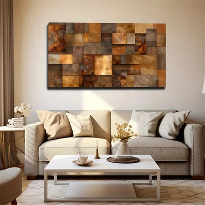 Abstract Square Collage Wall Art Canvas Office Home Room Framed 120x60cm