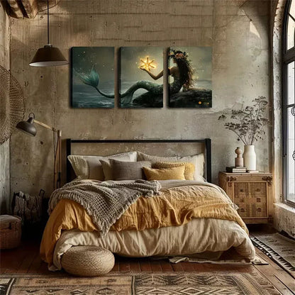 3pcs Magic Mermaid, Paint Wall Art Canvas Unframed - High Quality Print 100% Australian Made Wall Canvas