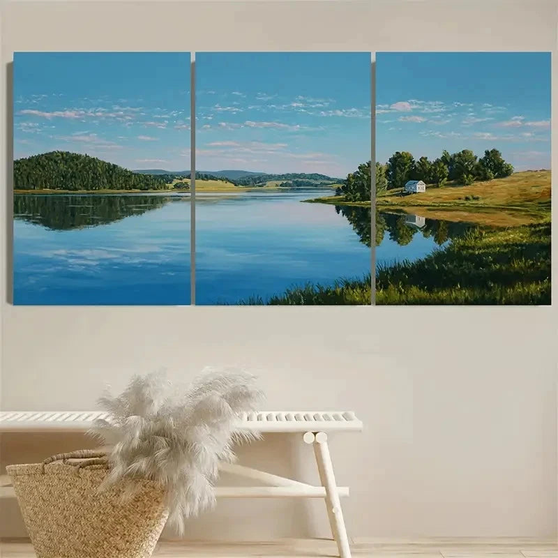 3pcs Sheridan Lake South Dakota Wall Art Set Canvas Framed 40x60cm - High Quality Print 100% Australian Made Wall Canvas Ready to Hang