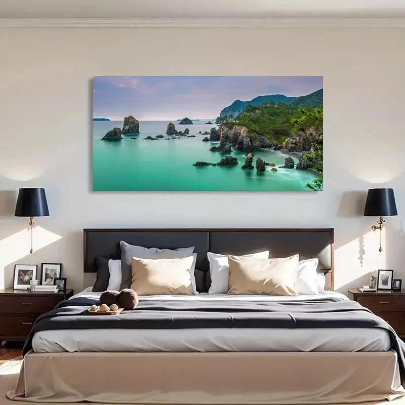 Stunning Natural Scenery Island Wall Art Canvas Office Home Room Framed 120x60cm