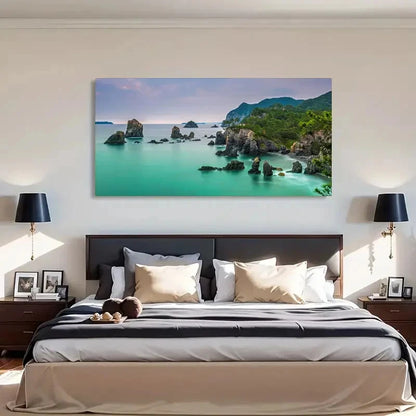Stunning Natural Scenery Island Wall Art Canvas Office Home Room Framed 120x60cm