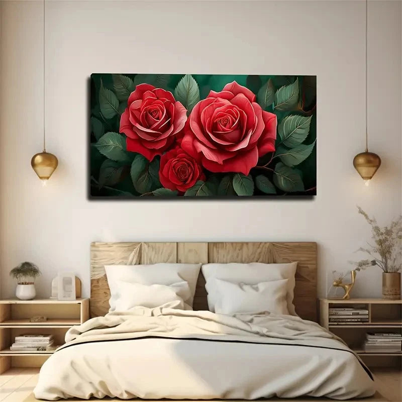 Green Leaves Modern Wall Art Canvas Office Home Room Framed 120x60cm