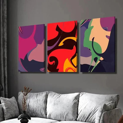 3pcs Modern Color Block Pop Style  Wall Art Set Canvas Unframed - High Quality Print 100% Australian Made Wall Canvas