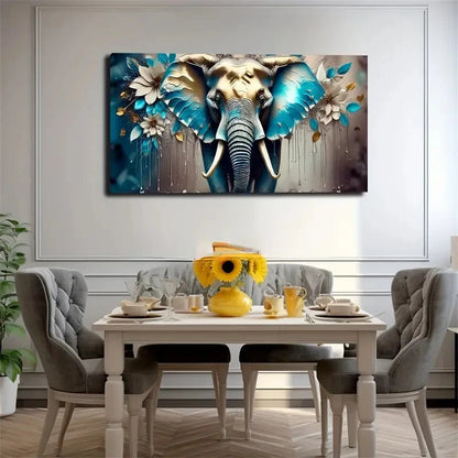 Elephant Charm Acrylic Wall Art Canvas Office Home Room Framed 120x60cm