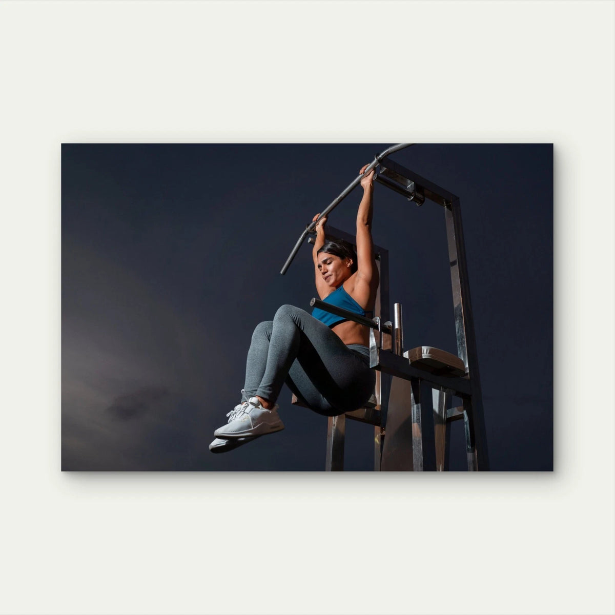 Athletic Woman Core Workout 5mm thick Plastic Poster Ready to Hang 90x60cm