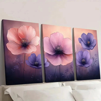 3pcs Blush Pink & Lavender BP    Wall Art Set Canvas Framed 60x90cm - High Quality Print 100% Australian Made Wall Canvas Ready to Hang - Bella Home Decor