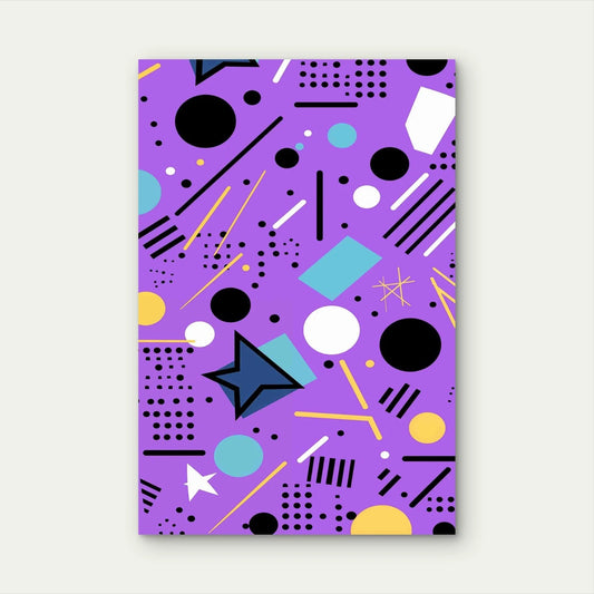 Purple Triangles Geometric Abstract 40x60cm Metal Print Ready to Hang