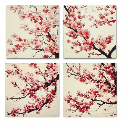 Elegant Pink & White FlowersWall Art Canvas Framed