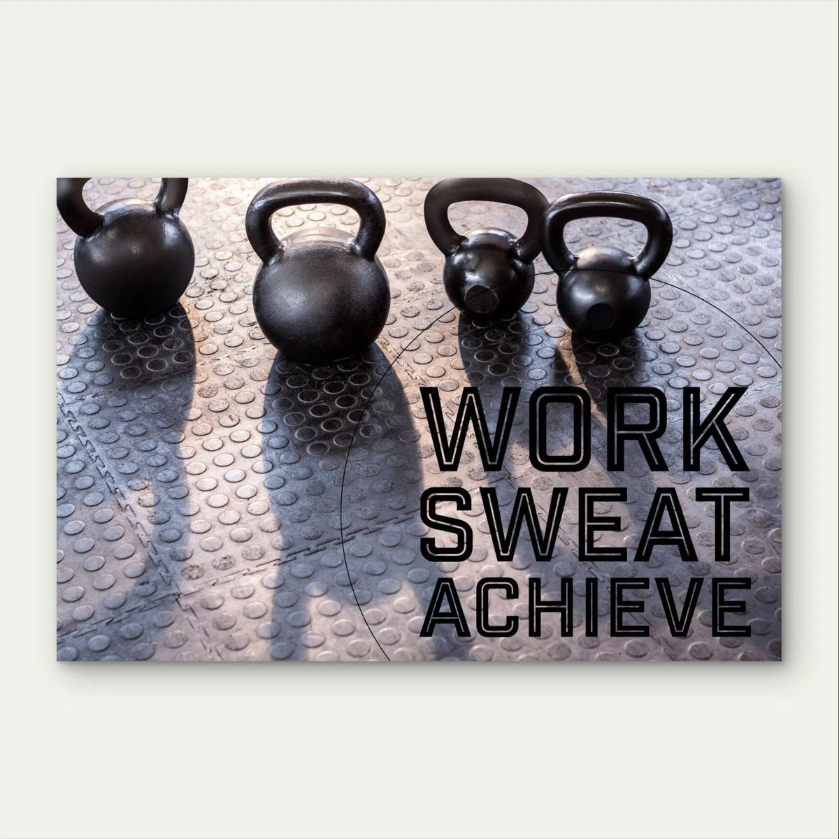 Work Sweat Achieve Fitness Quotes Gym 5mm Plastic Poster Ready to Hang 90x60cm