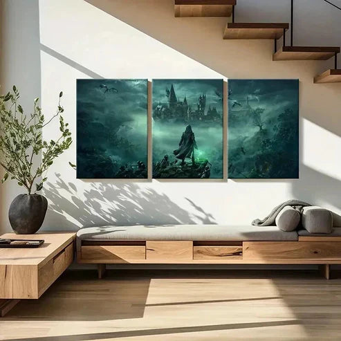 3pcs Fantasy Creatures & Magic Castle Wall Art Canvas Unframed - High Quality Print 100% Australian Made Wall Canvas