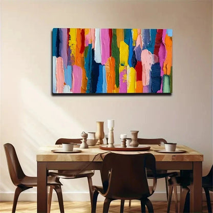Colored Thick-Coated Blocks Wall Art Canvas Office Home Room Framed 120x60cm