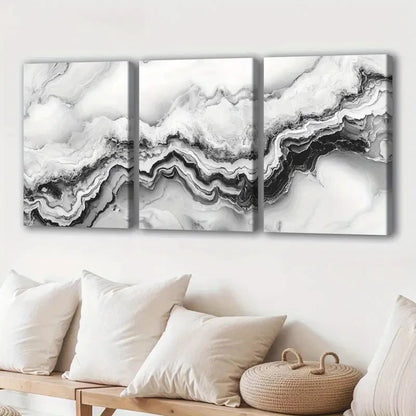 3pcs Marble Texture Canvas Wall Art Set Canvas Framed 40x60cm - High Quality Print 100% Australian Made Wall Canvas Ready to Hang - Bella Home Decor