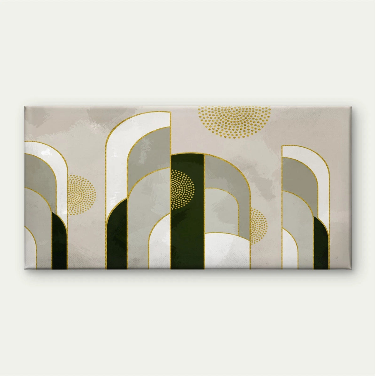 Modern Geometric and Gold Shapes Abstract Wall Art Canvas Office Home Framed 120x60cm
