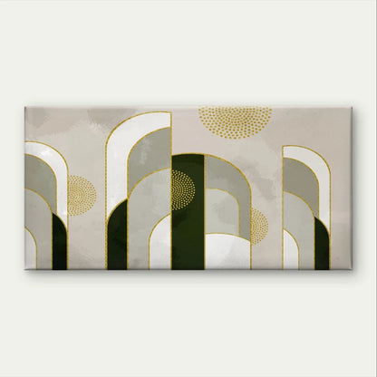 Modern Geometric and Gold Shapes Abstract Wall Art Canvas Office Home Framed 120x60cm