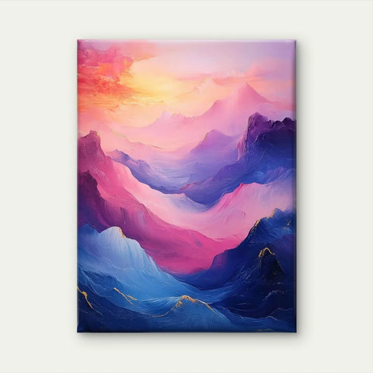 Abstract Soft Blue & Pink Fluid Wave 60x90cm Metal Print Ready to Hang