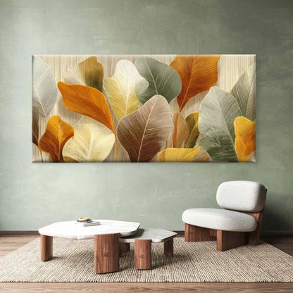 Autumn Leaves Natural Plant Wall Art Canvas Office Home Room Framed 120x60cm